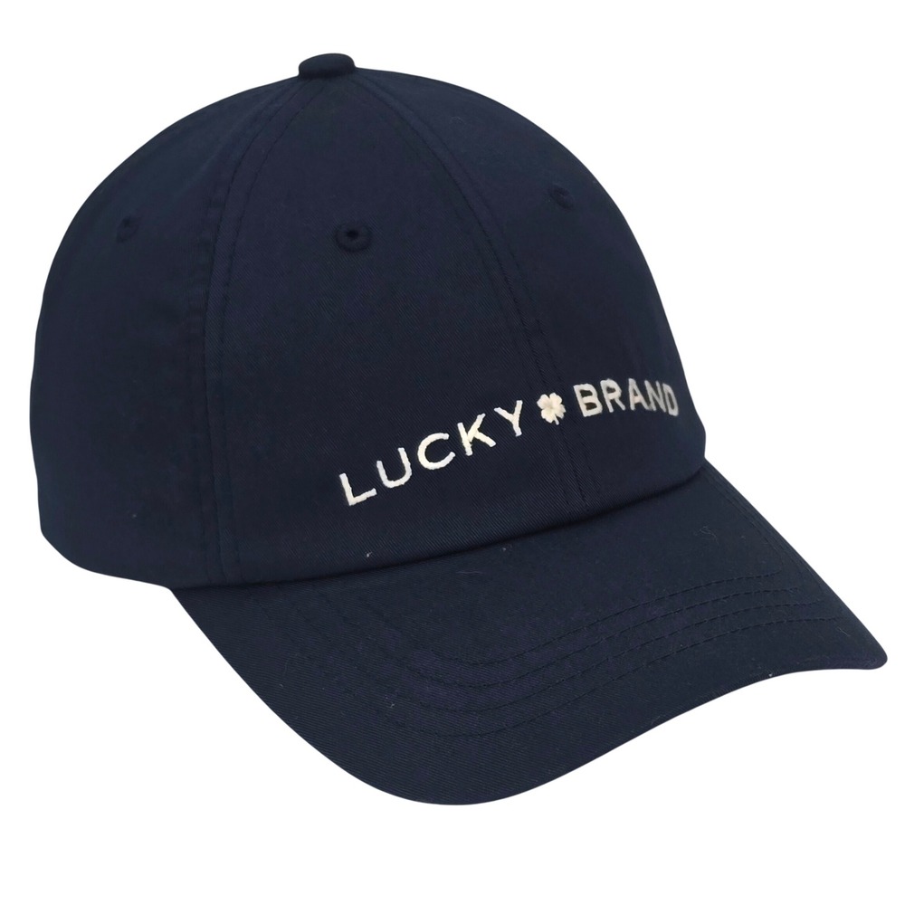 Lucky Brand Baseball Cap Unisex OS Navy Blue Embroidered Logo Adjustable Dad Hat